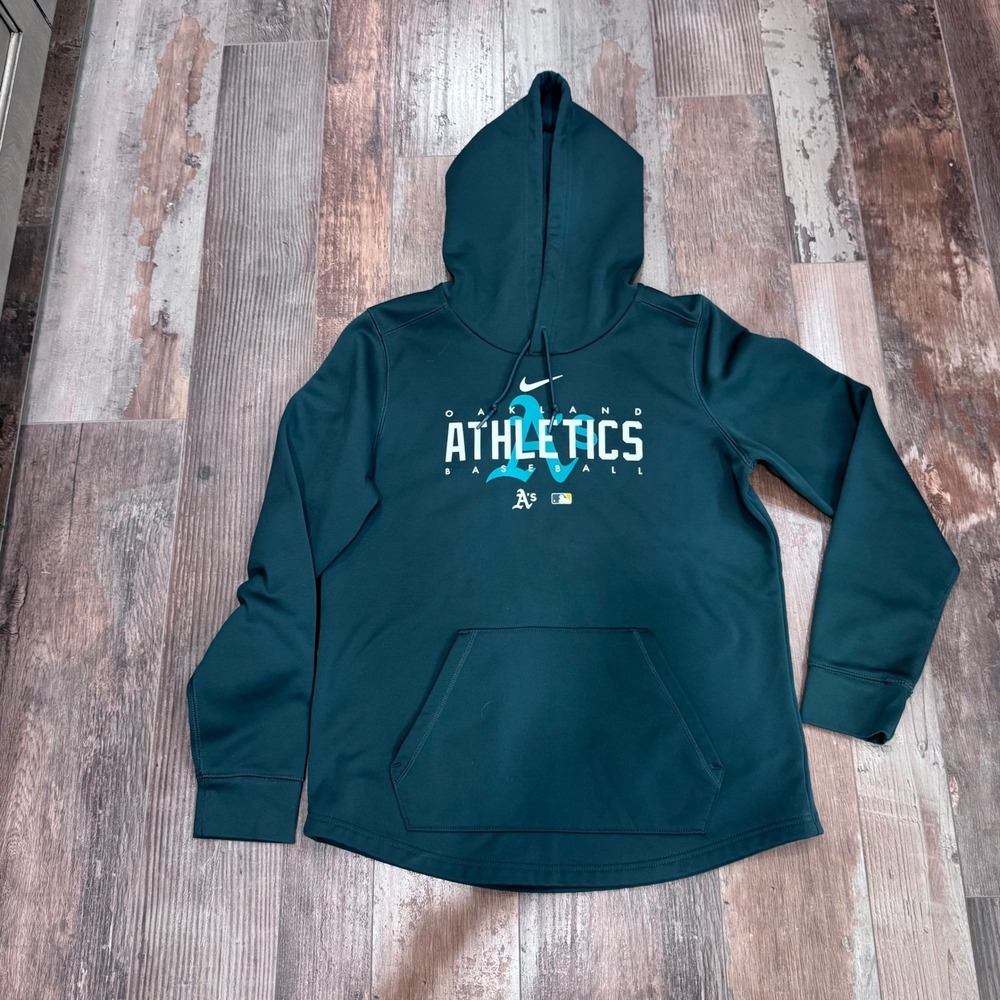 2000s Nike Oakland Athletics MLB Baseball Therm-Fit Performance Hoodie, NWOT - Picture 1 of 6